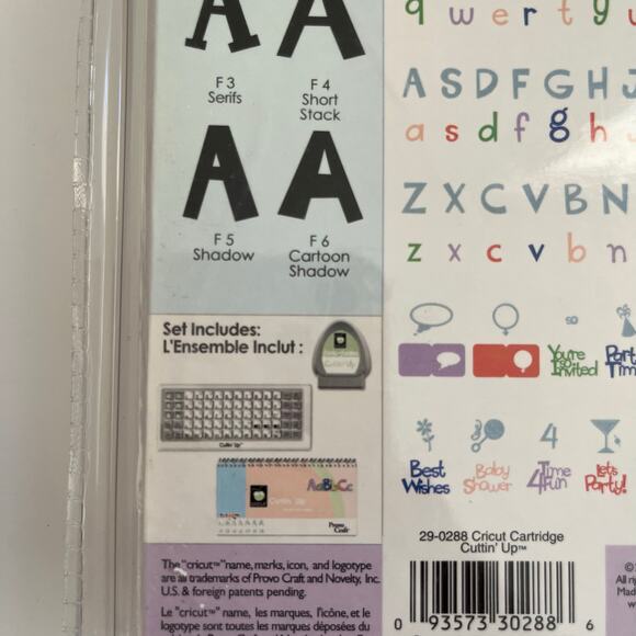 Provo Craft Cricut ABC Cuttin' It Up Font Cartridge Alphabet 29-0288 NEW SEALED - Picture 4 of 4